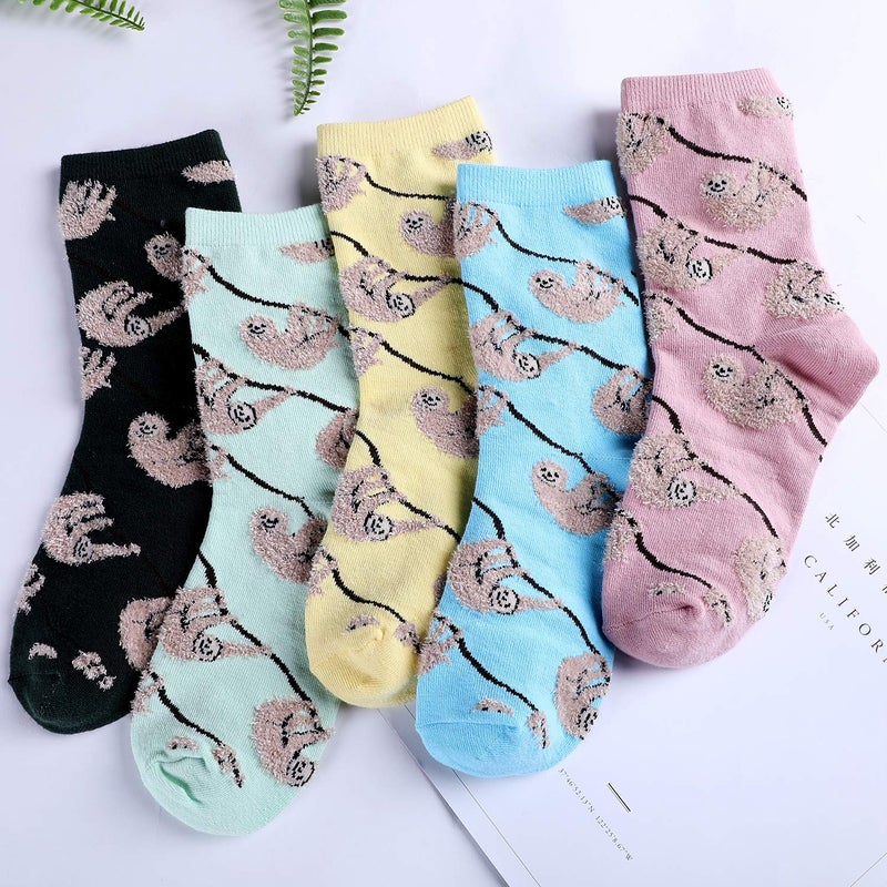 Jeasona Womenâ€™s Sloth Socks for Women Cute Sloth Gifts for Women Mom - Image 2